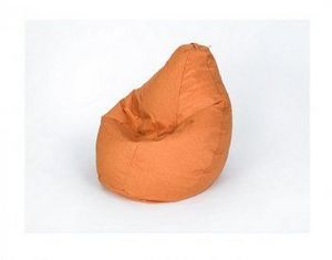 Кресло-мешок Груша велюр оранжевое среднее в Надыме - nadym.ok-mebel.com | фото 1