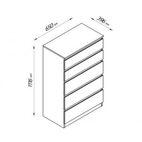 2.03.02.070.4 КАСТОР комод 5 ящиков RU серый в Надыме - nadym.ok-mebel.com | фото 2