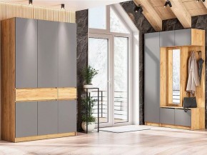 АВИНЬОН Прихожая Пенал (Дуб Крафт золотой/Графит серый) в Надыме - nadym.ok-mebel.com | фото 4
