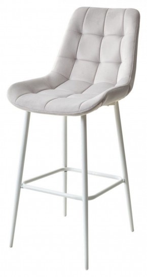 Барный стул ХОФМАН, цвет H-09 Светло-серый, велюр / белый каркас М-City в Надыме - nadym.ok-mebel.com | фото 1