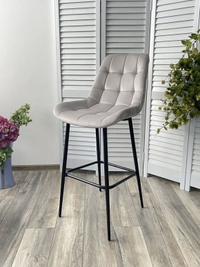 Барный стул ХОФМАН, цвет H-09 Светло-серый, велюр / черный каркас М-City в Надыме - nadym.ok-mebel.com | фото 2