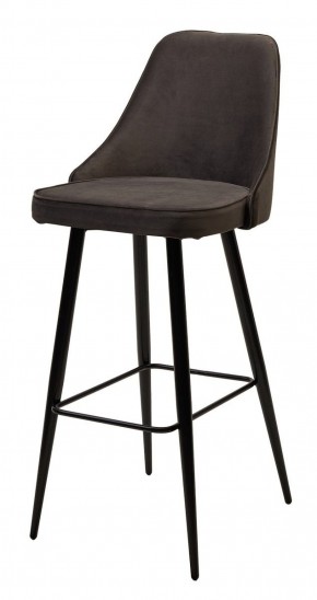Барный стул NEPAL-BAR ГРАФИТ #14, велюр/ черный каркас (H=78cm) М-City в Надыме - nadym.ok-mebel.com | фото