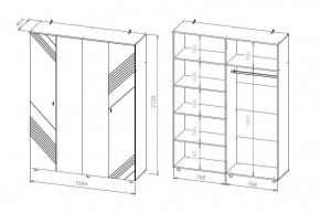 БАЙКАЛ Шкаф четырехстворчатый (Графит/Дуб золотой) в Надыме - nadym.ok-mebel.com | фото 3