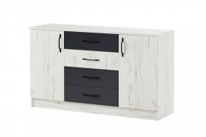 БЕАТРИС Комод К1400 (дуб крафт белый/антрацит) в Надыме - nadym.ok-mebel.com | фото 2