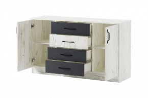 БЕАТРИС Комод К1400 (дуб крафт белый/антрацит) в Надыме - nadym.ok-mebel.com | фото 3