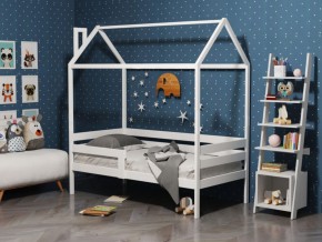Детская кровать-домик из массива березы Соня-6 (800*1600) Белый/Лак в Надыме - nadym.ok-mebel.com | фото