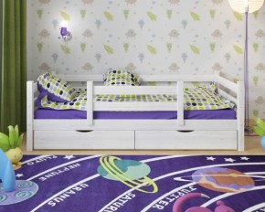 Детская кровать из массива березы Соня-5 *БЕЗ ЯЩИКОВ (800*1600) Белый/Лак в Надыме - nadym.ok-mebel.com | фото