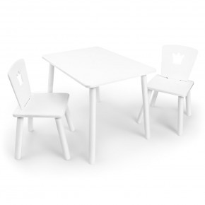 Детский комплект стол и два стула «Корона» Rolti Baby (белый/белый, массив березы/мдф) в Надыме - nadym.ok-mebel.com | фото