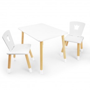 Детский комплект стол и два стула «Корона» Rolti Baby (белый/береза, массив березы/мдф) в Надыме - nadym.ok-mebel.com | фото
