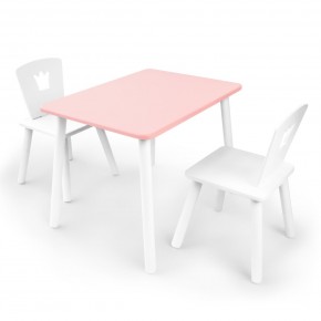 Детский комплект стол и два стула «Корона» Rolti Baby (розовый/белый, массив березы/мдф) в Надыме - nadym.ok-mebel.com | фото