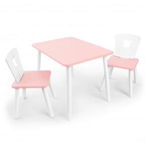 Детский комплект стол и два стула «Корона» Rolti Baby (розовый/розовый, массив березы/мдф) в Надыме - nadym.ok-mebel.com | фото