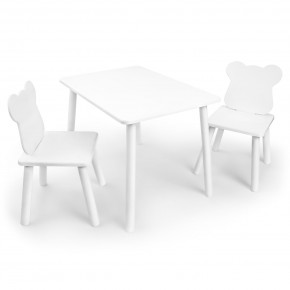 Детский комплект стол и два стула «Мишка» Rolti Baby (белый/белый, массив березы/мдф) в Надыме - nadym.ok-mebel.com | фото 1