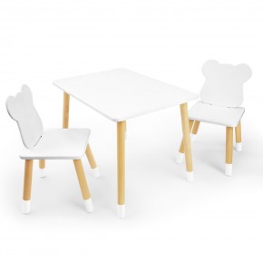 Детский комплект стол и два стула «Мишка» Rolti Baby (белый/береза, массив березы/мдф) в Надыме - nadym.ok-mebel.com | фото