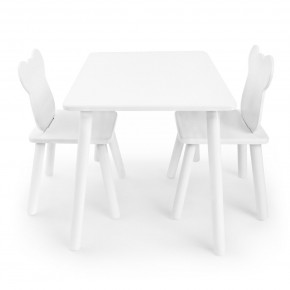 Детский комплект стол и два стула Мишка Rolti Baby с накладкой Алфавит (белая столешница/белое сиденье/белые ножки) в Надыме - nadym.ok-mebel.com | фото 2