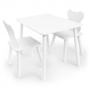 Детский комплект стол и два стула Мишка Rolti Baby с накладкой Алфавит (белая столешница/белое сиденье/белые ножки) в Надыме - nadym.ok-mebel.com | фото 3