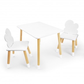 Детский комплект стол и два стула «Облачко» Rolti Baby (белый/береза, массив березы/мдф) в Надыме - nadym.ok-mebel.com | фото