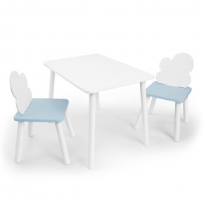 Детский комплект стол и два стула «Облачко» Rolti Baby (белый/голубой, массив березы/мдф) в Надыме - nadym.ok-mebel.com | фото