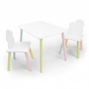 Детский комплект стол и два стула «Облачко» Rolti Baby (белый/цветной, массив березы/мдф) в Надыме - nadym.ok-mebel.com | фото