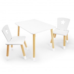 Детский комплект стол и два стула «Звезда» Rolti Baby (белый/береза, массив березы/мдф) в Надыме - nadym.ok-mebel.com | фото