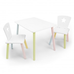 Детский комплект стол и два стула «Звезда» Rolti Baby (белый/цветной, массив березы/мдф) в Надыме - nadym.ok-mebel.com | фото