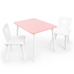 Детский комплект стол и два стула «Звезда» Rolti Baby (розовый/белый, массив березы/мдф) в Надыме - nadym.ok-mebel.com | фото
