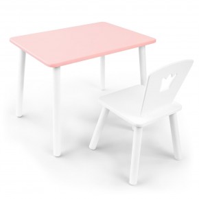Детский комплект стол и стул «Корона» Rolti Baby (розовый/белый, массив березы/мдф) в Надыме - nadym.ok-mebel.com | фото