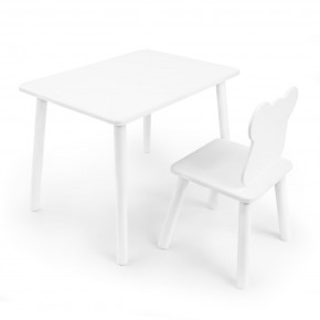Детский комплект стол и стул «Мишка» Rolti Baby (белый/белый, массив березы/мдф) в Надыме - nadym.ok-mebel.com | фото 1