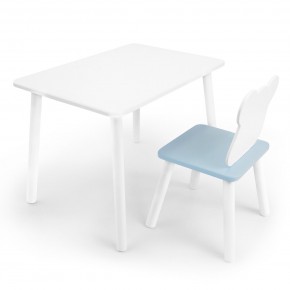 Детский комплект стол и стул «Мишка» Rolti Baby (белый/голубой, массив березы/мдф) в Надыме - nadym.ok-mebel.com | фото