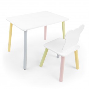 Детский комплект стол и стул «Мишка» Rolti Baby (белый/цветной, массив березы/мдф) в Надыме - nadym.ok-mebel.com | фото 1