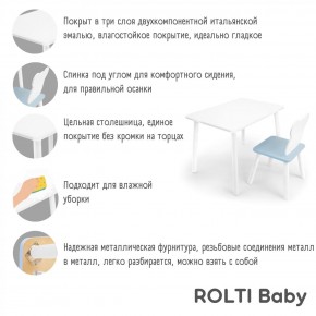 Детский комплект стол и стул «Мишка» Rolti Baby  (голубая столешница/белое сиденье/белые ножки) в Надыме - nadym.ok-mebel.com | фото 4
