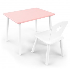 Детский комплект стол и стул «Звезда» Rolti Baby (розовый/белый, массив березы/мдф) в Надыме - nadym.ok-mebel.com | фото