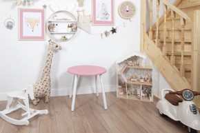 Детский стол круглый Rolti Baby (розовый/белый, массив березы/мдф) в Надыме - nadym.ok-mebel.com | фото 1
