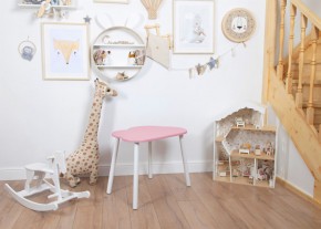 Детский стол Rolti Baby «Облачко»  (розовый/белый, массив березы/мдф) в Надыме - nadym.ok-mebel.com | фото 1