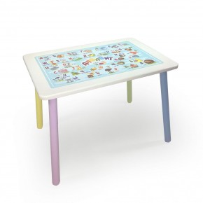 Детский стол с накладкой Алфавит (Белый/Цветной) в Надыме - nadym.ok-mebel.com | фото 1
