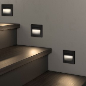 DK3050-BK Светильник встраиваемый в стену, IP 20, LED 3000, 1 Вт, черный пластик в Надыме - nadym.ok-mebel.com | фото 3