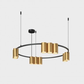 DK4065-BK+SG Подвесной светильник ORBIT , IP20, 10xGU10 LED до 15 Вт, черный + сатинированное золото, алюминий в Надыме - nadym.ok-mebel.com | фото