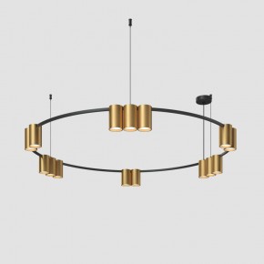 DK4067-BK+SG Подвесной светильник ORBIT, IP20, 15xGU10 LED, до 15 Вт, черный + сатинированное золото, алюминий в Надыме - nadym.ok-mebel.com | фото