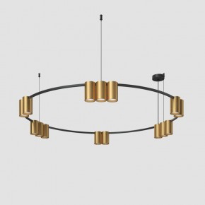 DK4067-BK+SG Подвесной светильник ORBIT, IP20, 15xGU10 LED, до 15 Вт, черный + сатинированное золото, алюминий в Надыме - nadym.ok-mebel.com | фото 2