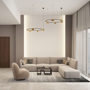 DK4067-BK+SG Подвесной светильник ORBIT, IP20, 15xGU10 LED, до 15 Вт, черный + сатинированное золото, алюминий в Надыме - nadym.ok-mebel.com | фото 4