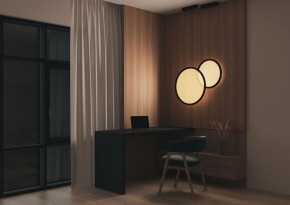 DK6604-BK Подвесной вертикальный светильник Veil со светодиодом H1500 d450 220V 36W 3000-6000K IP20 черный алюминий в Надыме - nadym.ok-mebel.com | фото 6