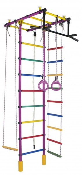 ДСК Атлант цв.фиолетовый радуга: турник, кольца, канат, трапеция, веревочная лестница в Надыме - nadym.ok-mebel.com | фото