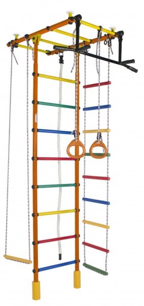 ДСК Атлант оранжевый радуга: турник, кольца, канат, трапеция, веревочная лестница в Надыме - nadym.ok-mebel.com | фото