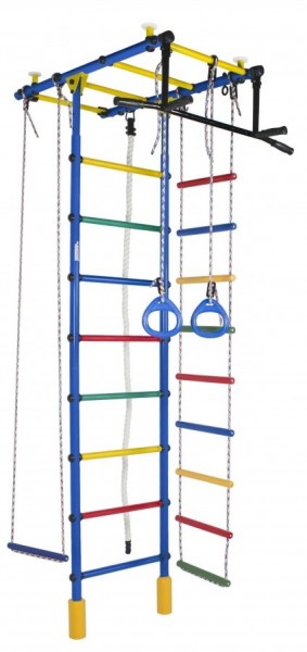 ДСК Атлант цв.синий радуга: турник, кольца, канат, трапеция, веревочная лестница в Надыме - nadym.ok-mebel.com | фото