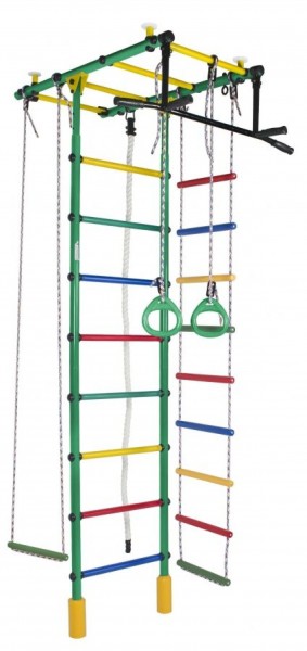 ДСК Атлант цв.зеленый радуга: турник, кольца, канат, трапеция, веревочная лестница в Надыме - nadym.ok-mebel.com | фото