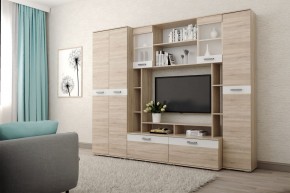 Гостиная Белла (Дуб Сонома/Белый глянец) в Надыме - nadym.ok-mebel.com | фото