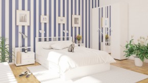 Камелия спальня № 7 Кровать 900 + Стол косметический + Зеркало + Комод, цвет белый, сп.м. 900х2000 мм., б/м, основание есть в Надыме - nadym.ok-mebel.com | фото 5