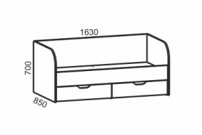 Киви №4 Кровать с ящиками (ЛДСП молочный дуб/лайм) в Надыме - nadym.ok-mebel.com | фото 2