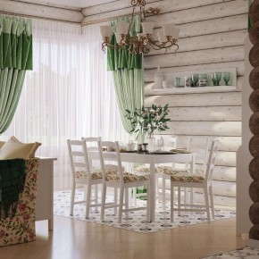 Комлект Вествик обеденный стол и четыре стула, массив сосны, цвет белый в Надыме - nadym.ok-mebel.com | фото