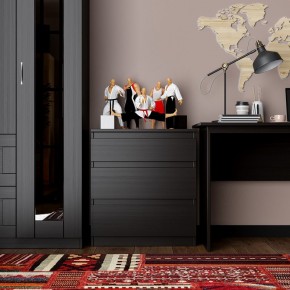 Комод КАСТОР с тремя ящиками, цвет Дуб Венге в Надыме - nadym.ok-mebel.com | фото 3