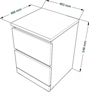 Комод Варма 2 с двумя выдвижными ящиками, цвет белый в Надыме - nadym.ok-mebel.com | фото 3